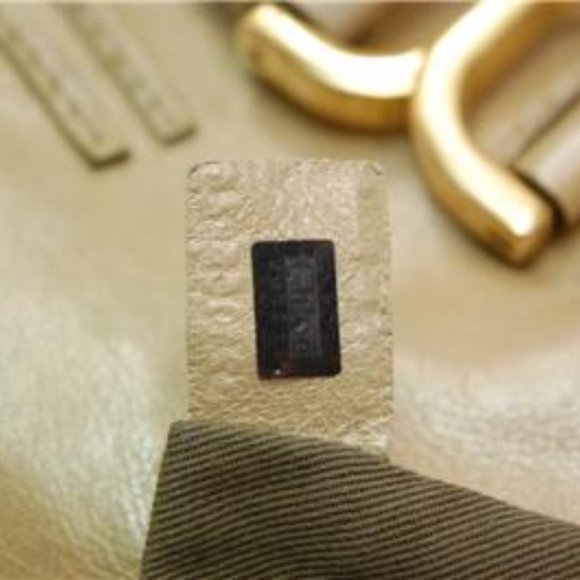 Auth Chloe Marcie Medium Shoulder Bag Leather Peal Gold - Picture 15 of 15